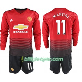 Billige Fotballdrakter Manchester United MARTIAL 11 Barn Hjemmedraktsett 2018/19 Langermet